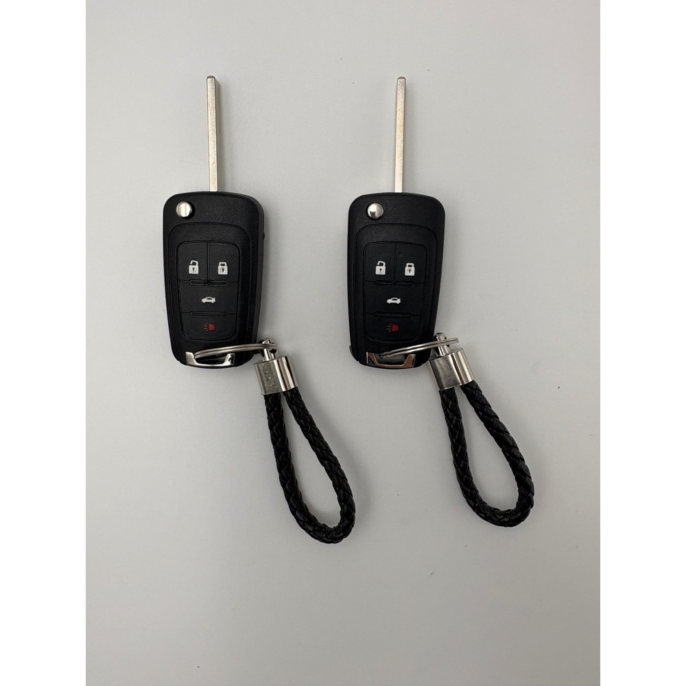 GM 13500226 4 Button Flip Key Fob Remote Pair FCC V2T01060512 Uncut Blade